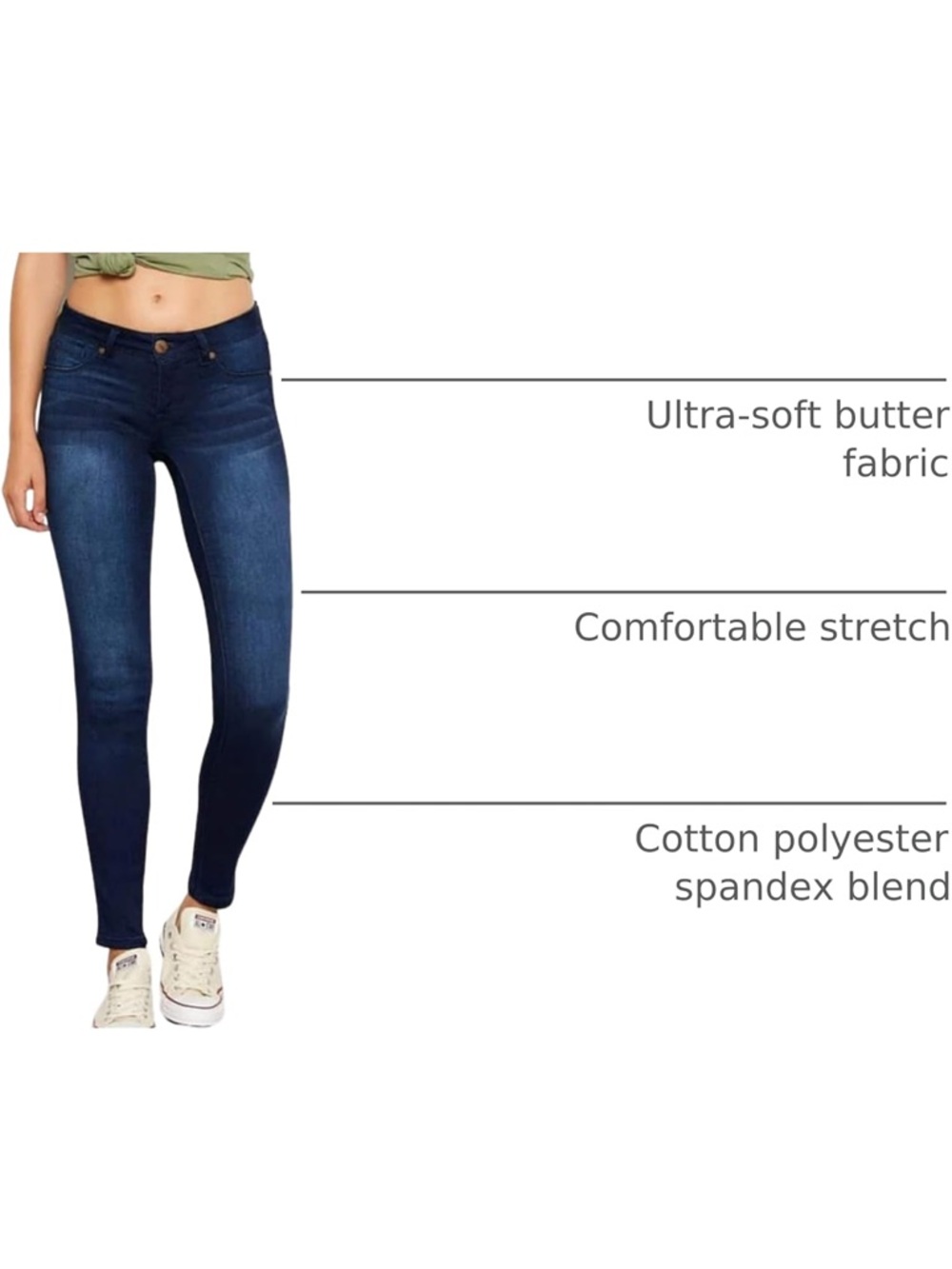 1822 Denim Blue Skinny Jeans, Capri - Picture 14 of 16
